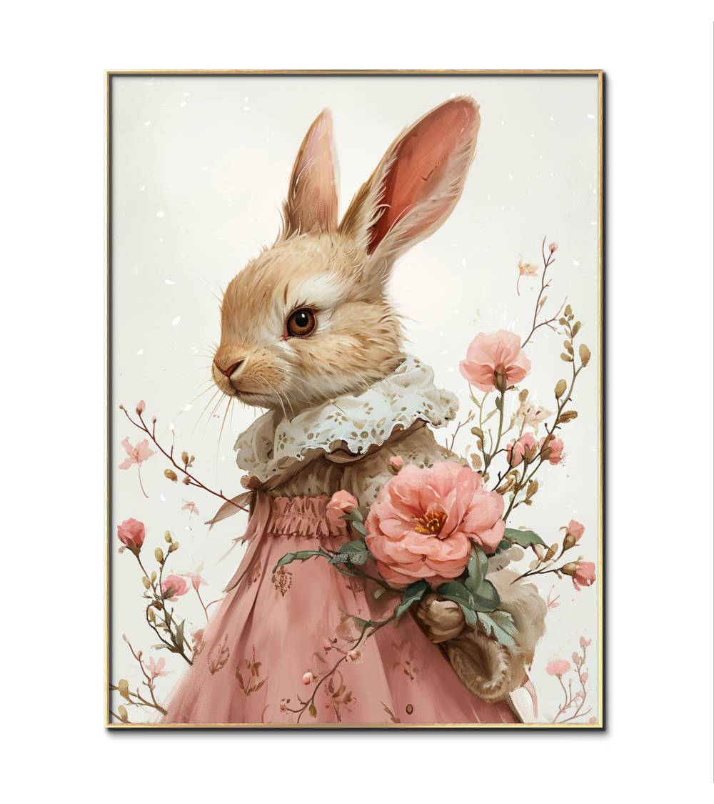 Rabbit in pink dress