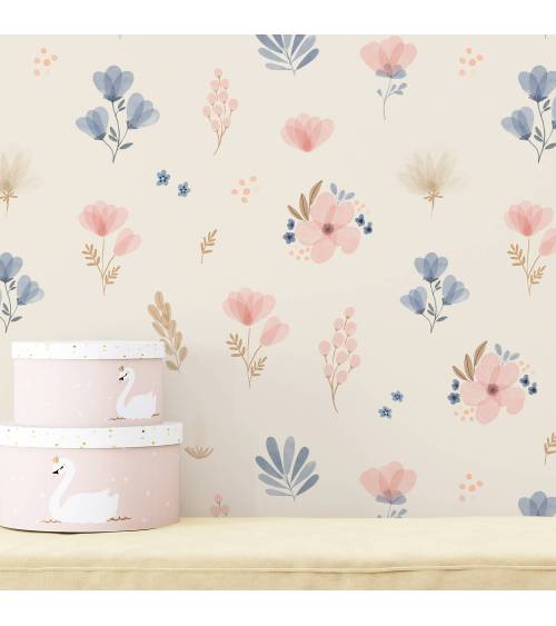 Meadow flowers on beige