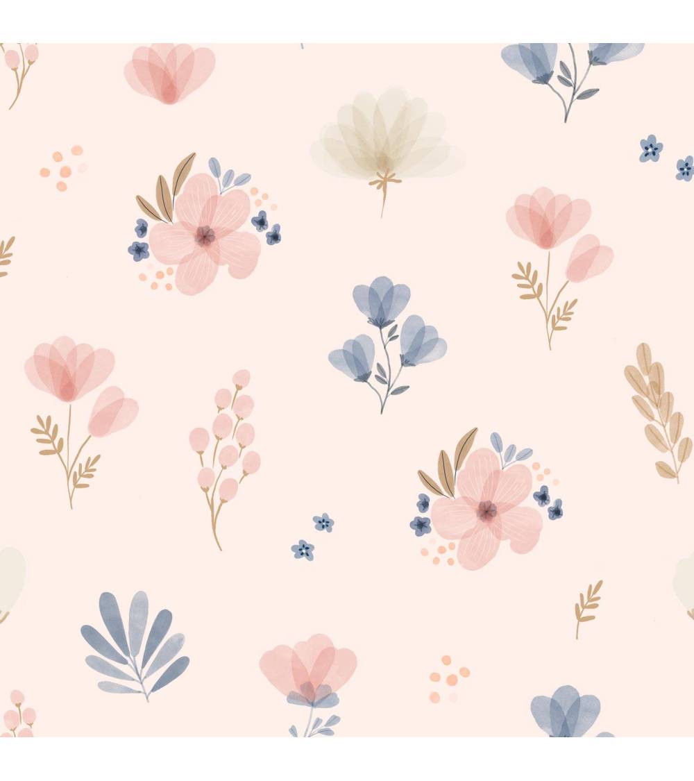 Meadow flowers on pink