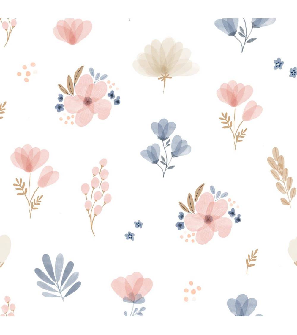 Meadow flowers on white