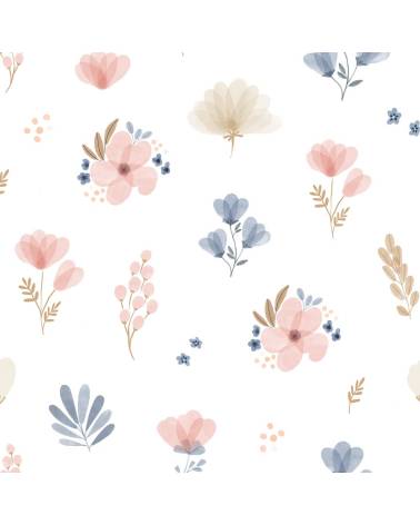 Meadow flowers on white