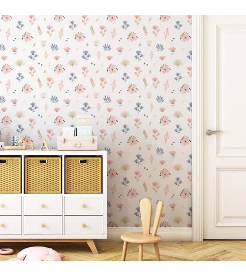 Meadow flowers on white