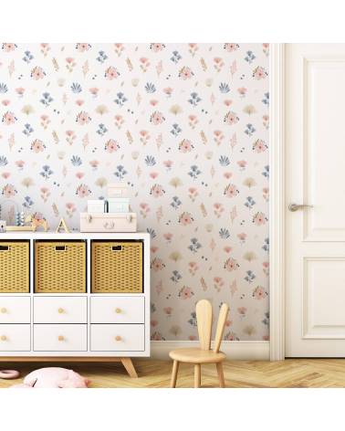 Meadow flowers on white