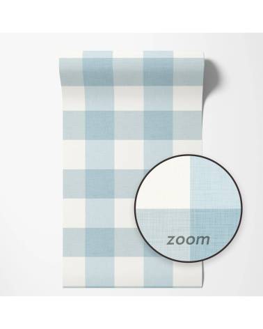 Plaid delicate blue linen