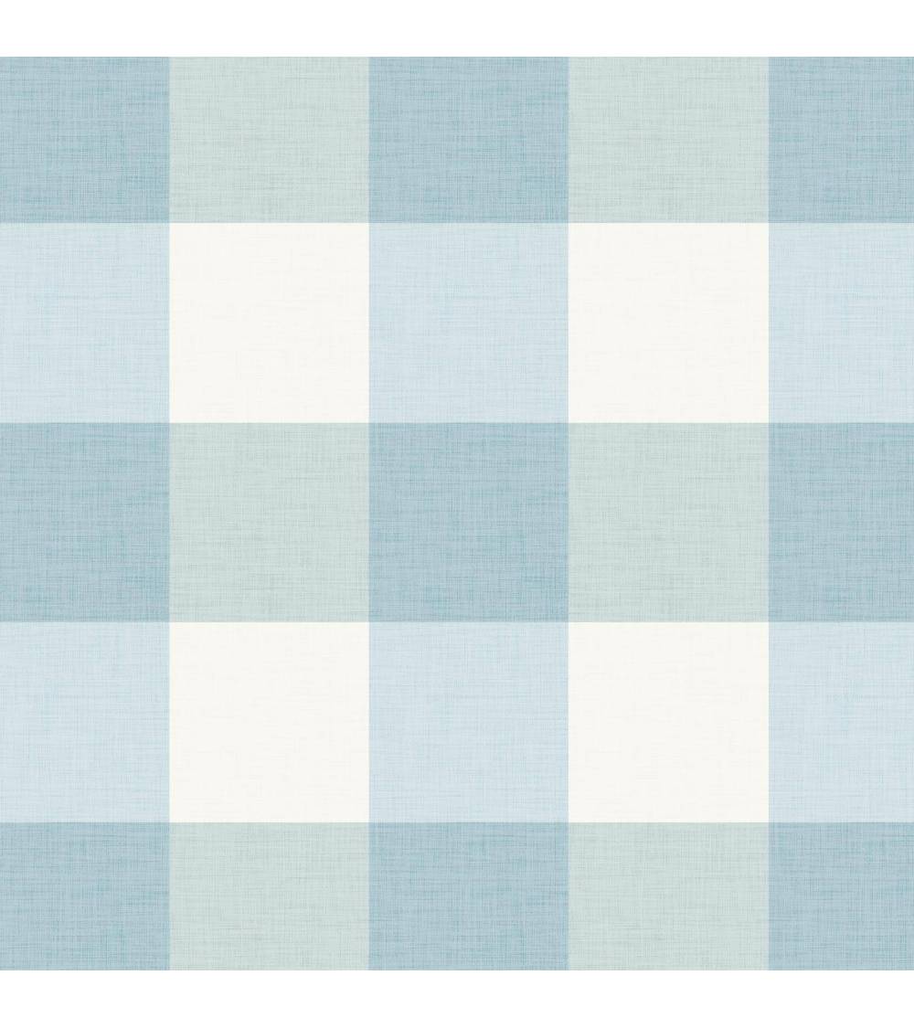 Plaid delicate blue linen
