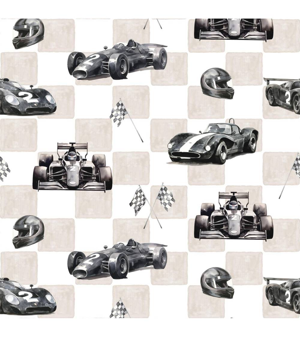 Racing legends on beige