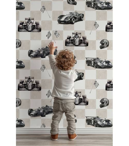 Racing legends on beige