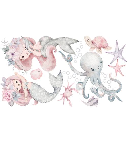 Pastel Mermaid -  Zestaw Naklejek 01