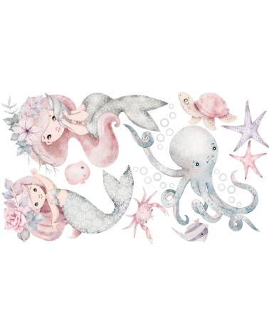 Pastel Mermaid -  Zestaw Naklejek 01