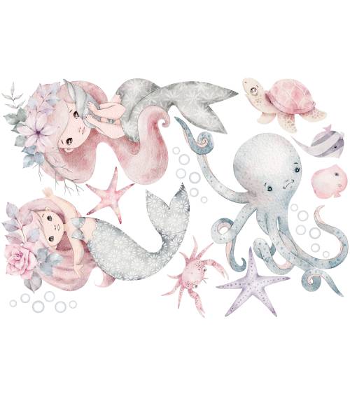 Pastel Mermaid -  Zestaw Naklejek 01