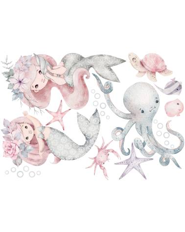 Pastel Mermaid -  Zestaw Naklejek 01