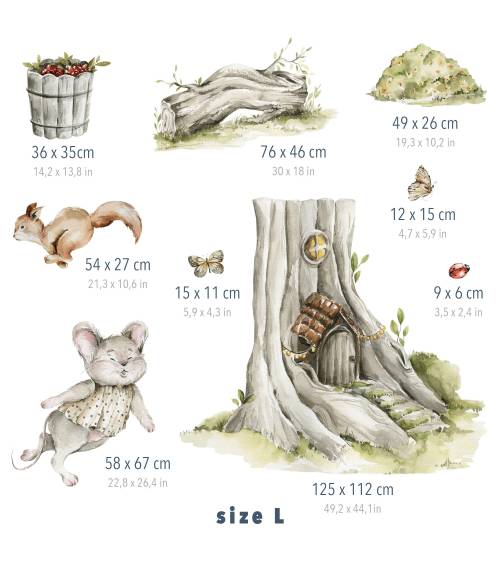 Woodland Play -  Zestaw Naklejek 01